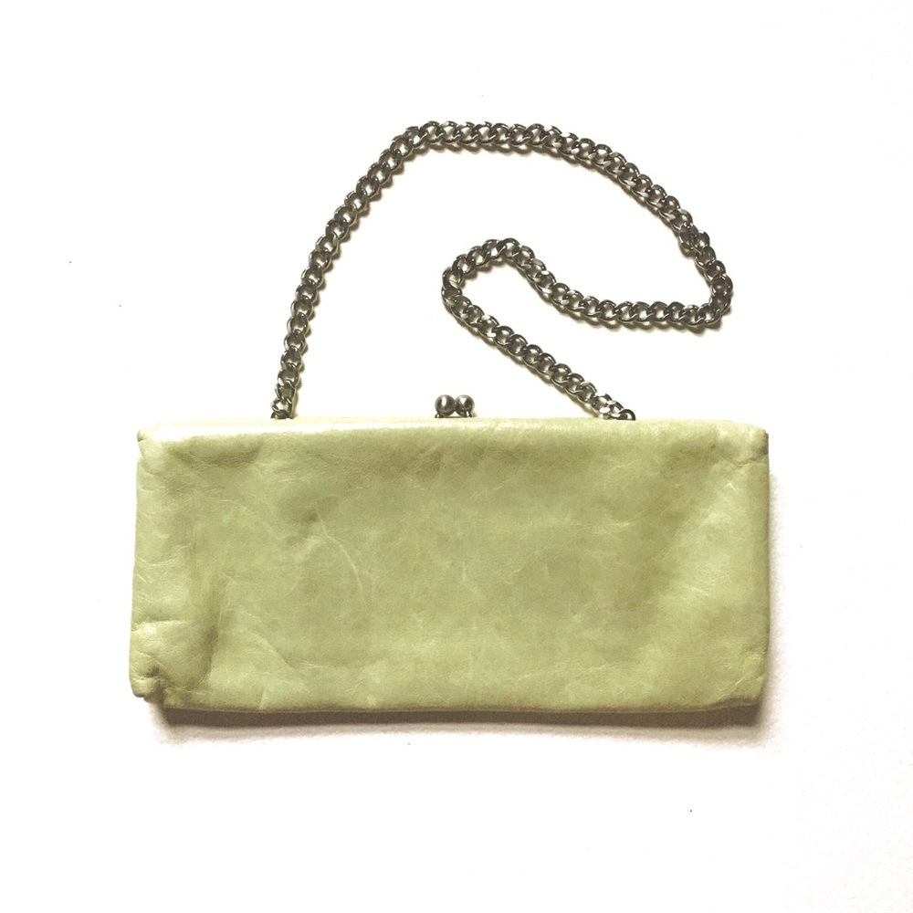 VINTAGE hobo SIMONE convertible clutch in CELERY