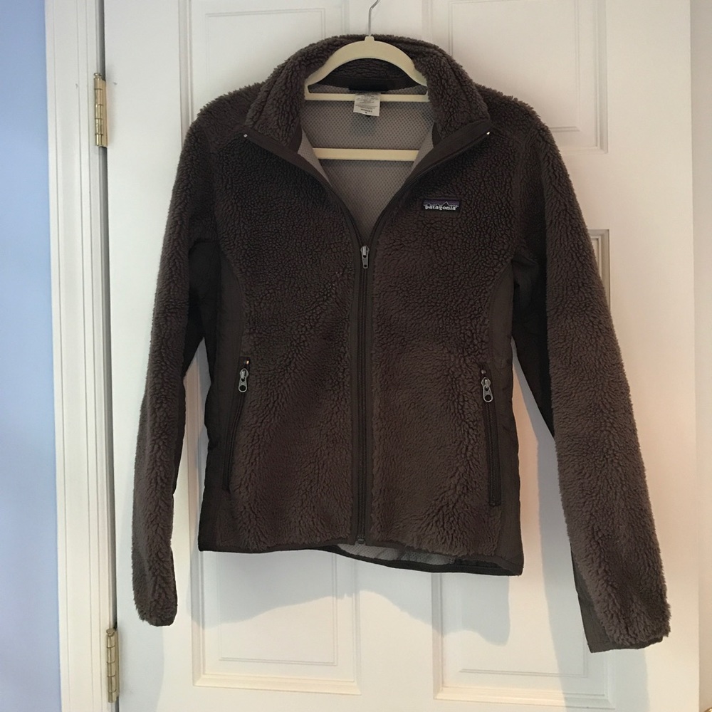 Patagonia brown, full zip, long sleeve jacket