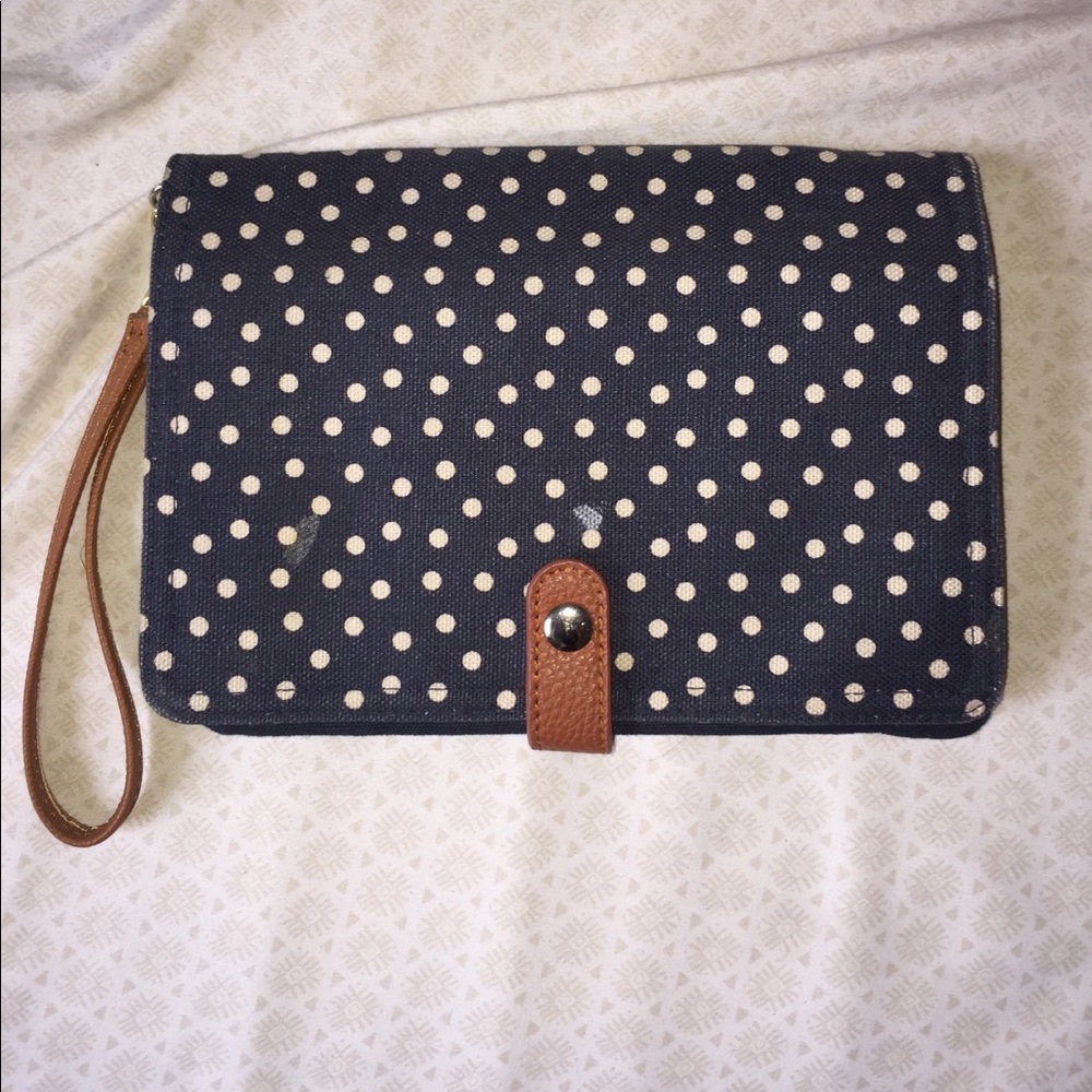 Blue and White Polka Dot Wallet