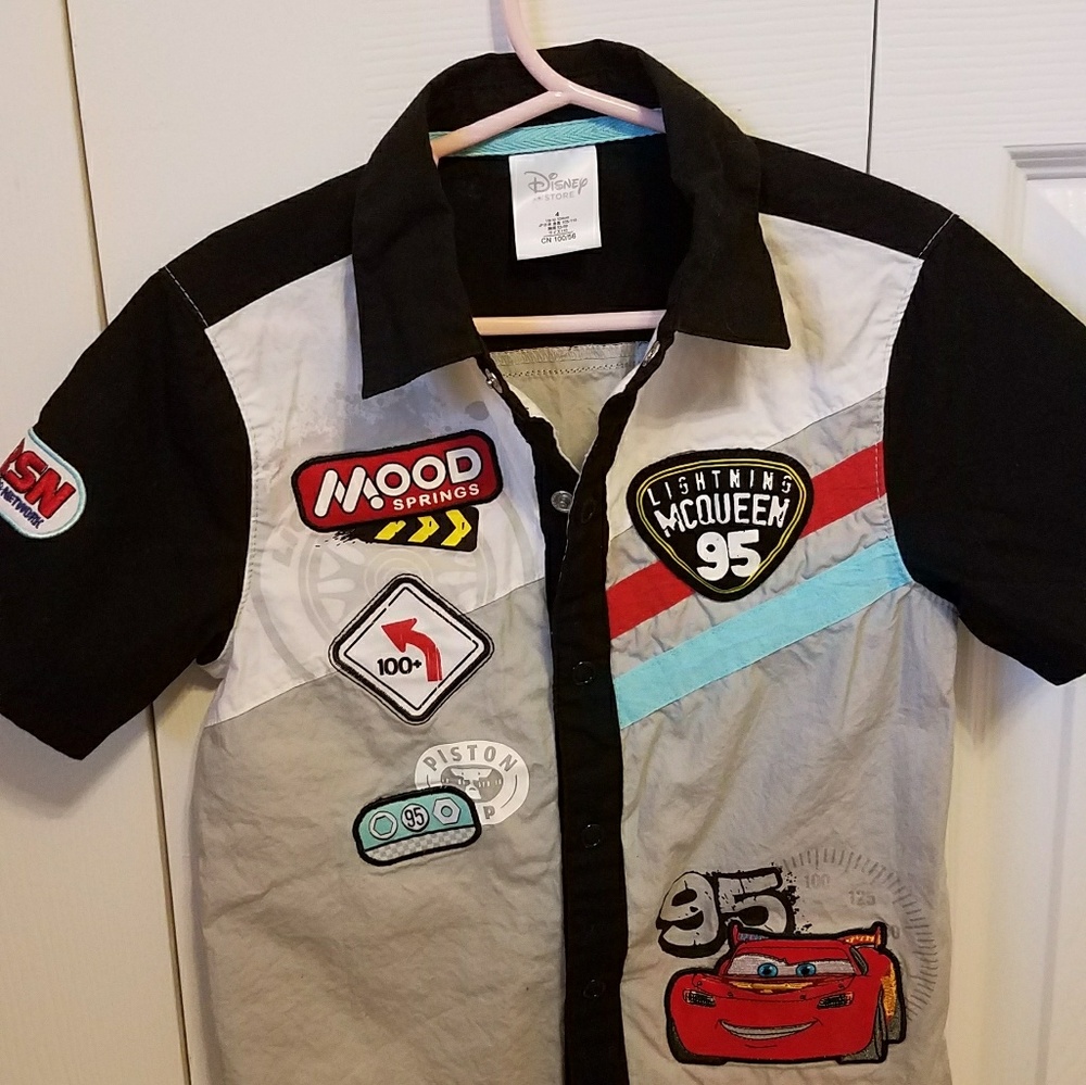 Authentic Disney Store cars button up shirt