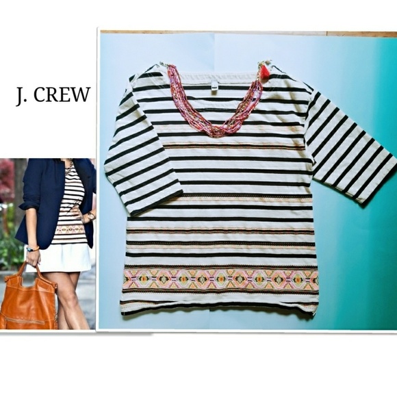 J. Crew Tops - J. Crew Aztec Striped Shirt, Short Sleeve