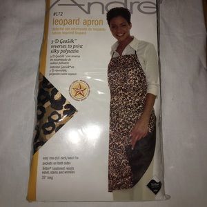 ANDRE 3-D GEO SILK REVERSE SILKY LEOPARD APRON 35" ANDRE 3-D GEO SILK REVERSE SILKY LEOPARD APRON 35"