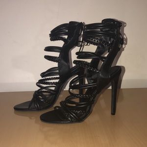 Black strappy heels