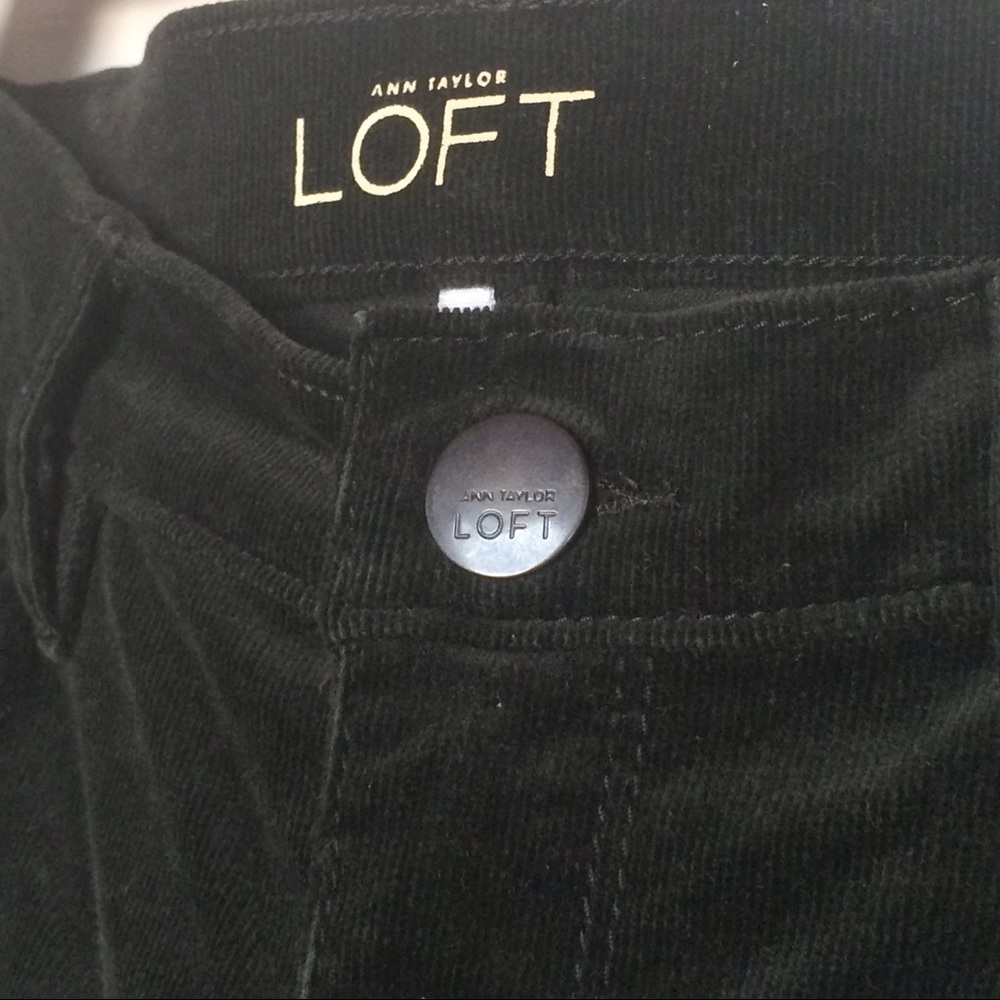 Loft Modern Skinny Black Fine Rib Corduroy pants