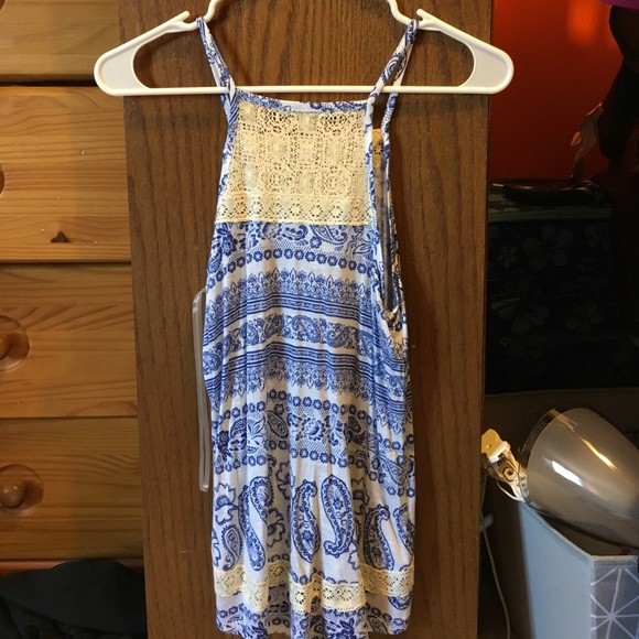 Blue printed tank top - Picture 3 of 3