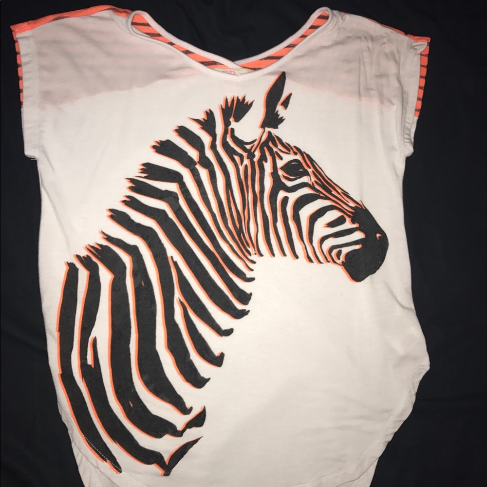 Neon orange Zebra tee