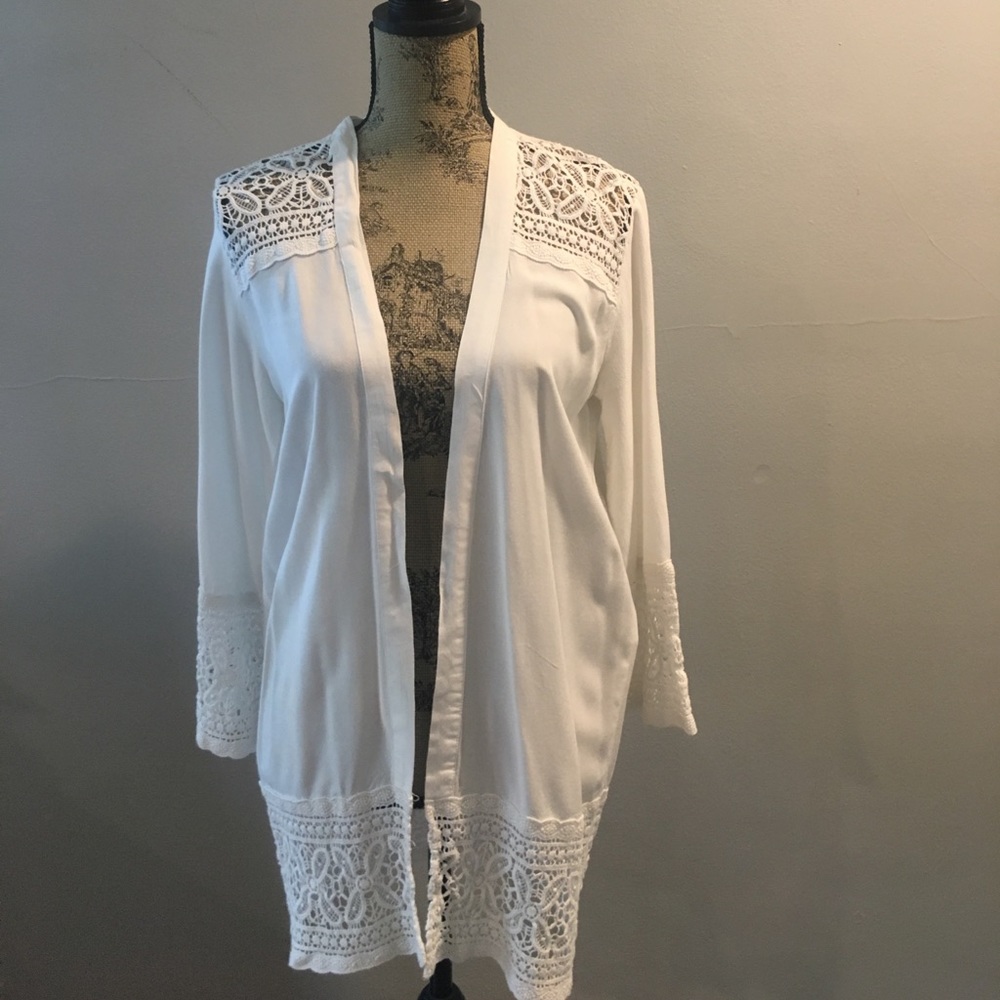 Super cute swim coverup or light weight cardigan.