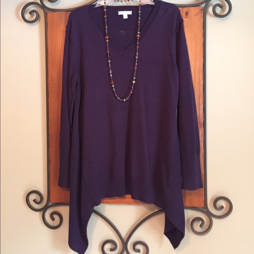 Soft Long sleeve V-Neck Tunic Sweater - XL