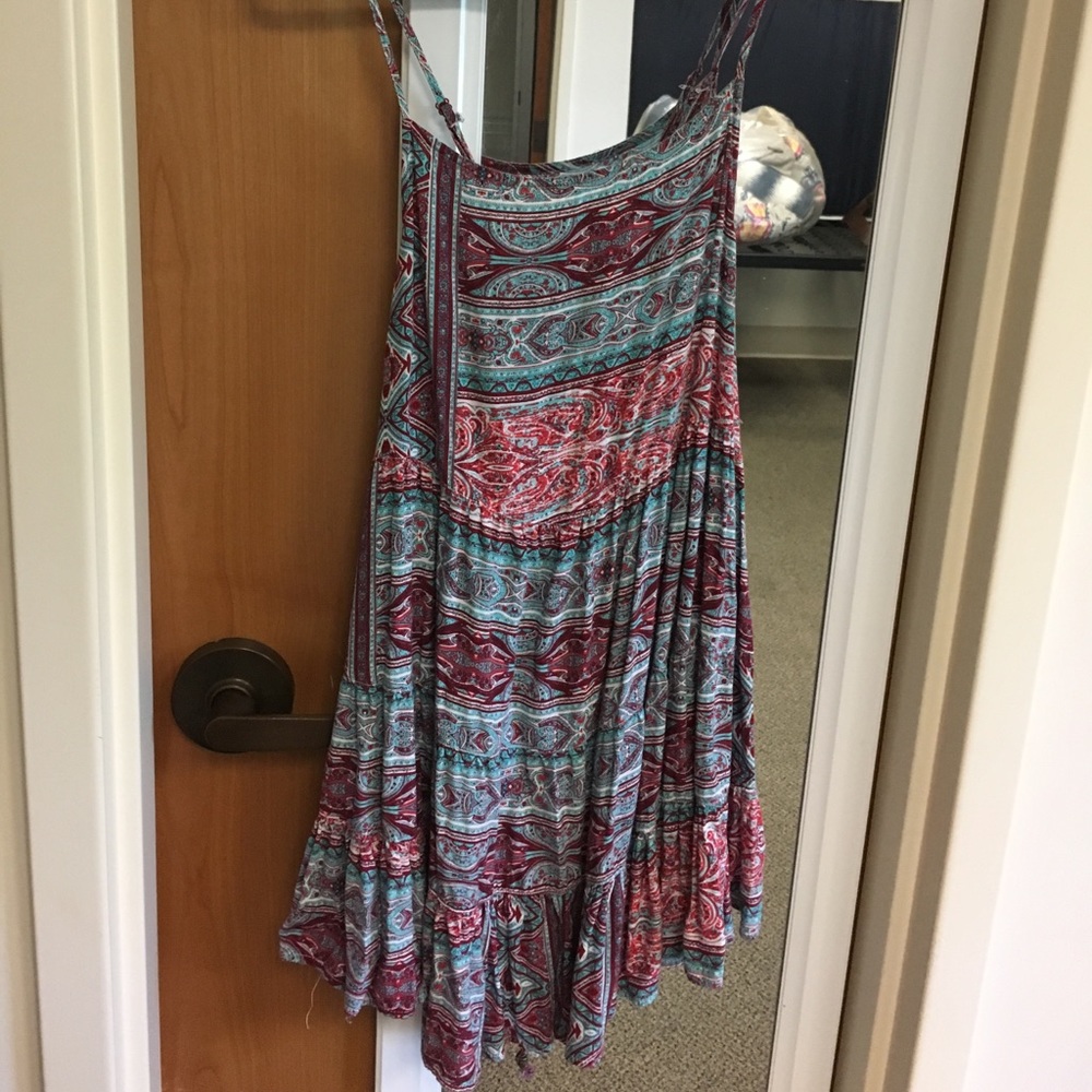 Cute patterned blue and maroon dress from Umgee