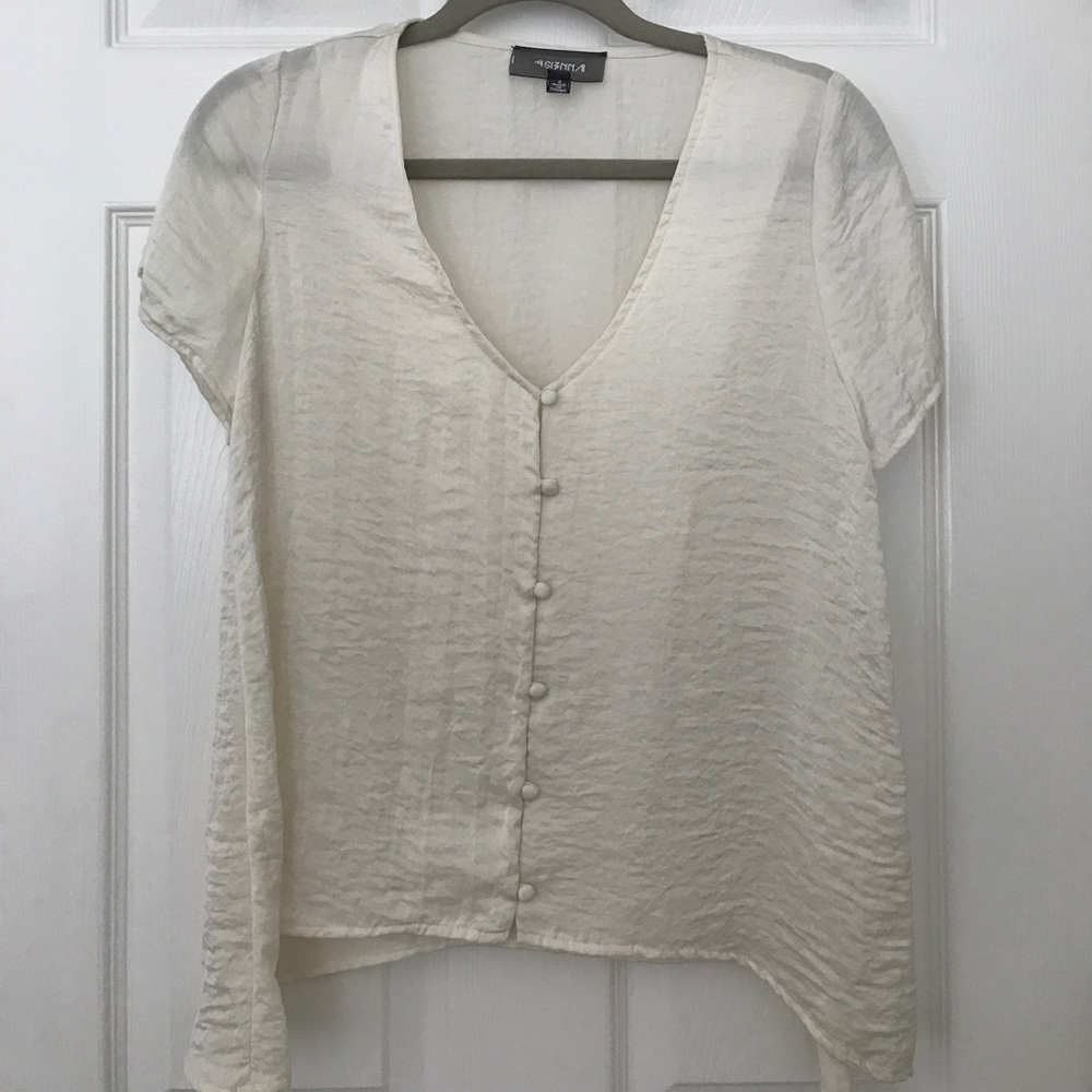 4SIENNA cream short sleeve top - size small