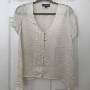 4SIENNA cream short sleeve top - size small