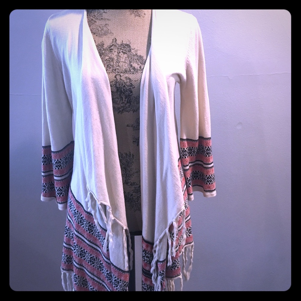 Boho cardigan with fringe