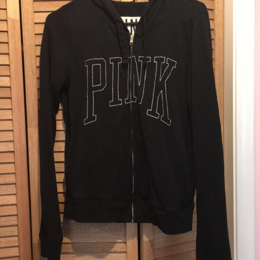 Victoria's Secret PINK Black zip up hoodie