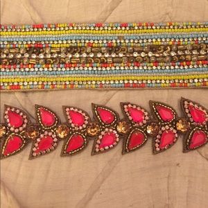 Set of 2 Anthropologie Beaded Belts