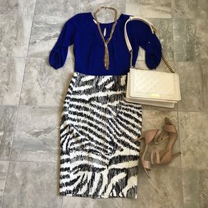 Agaci blue 1/2 sleeve blouse size S