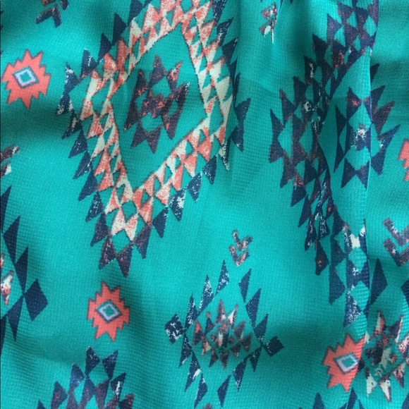 Turquoise Diamond Pattern Dress - Picture 2 of 2
