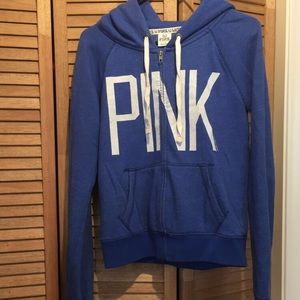 Victoria's Secret PINK blue zip up hoodie
