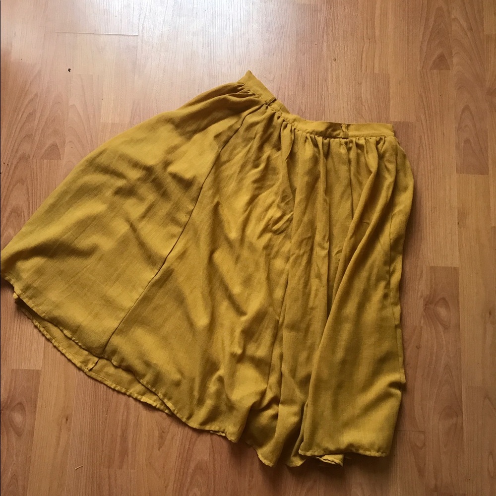 Mustard yellow high rise skirt