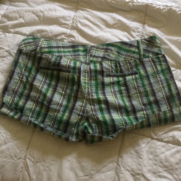 Green Plaid Shorts - Picture 4 of 4