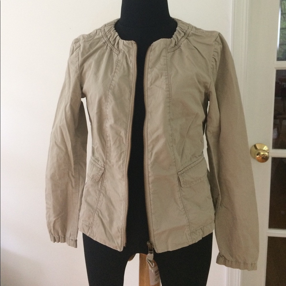 4/$15 SUPER SALE Tan Cotton Zip Jacket