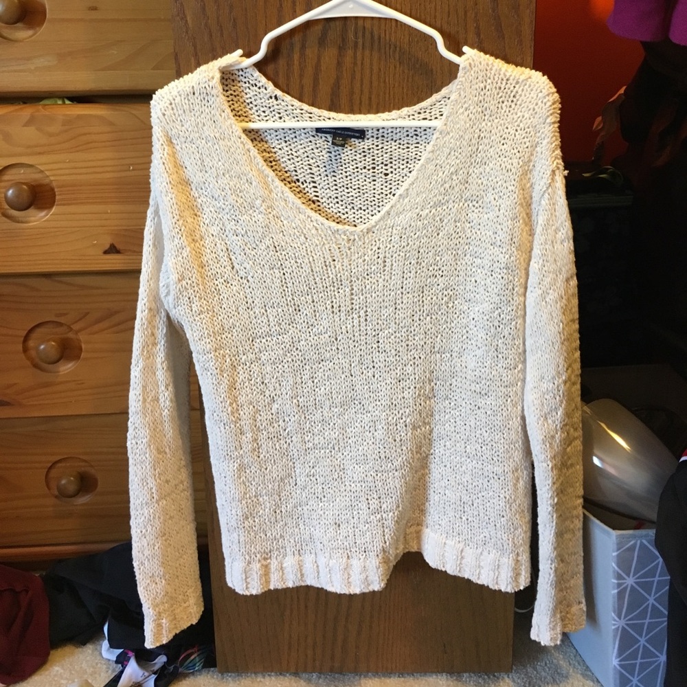Cream American Eagle sweater
