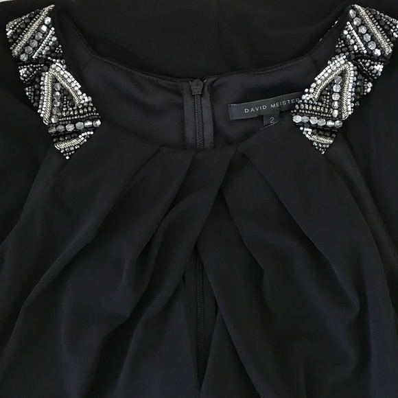 David Meister beaded strap black dress - Picture 3 of 5