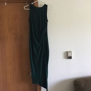 Dark green midi dress