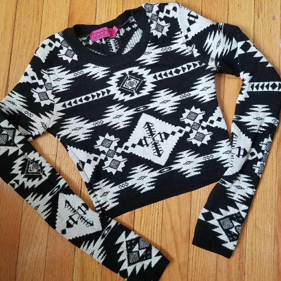 Lara Aztec Knitted Crop Top and Skirt Co-Ord Set - Picture 7 of 10