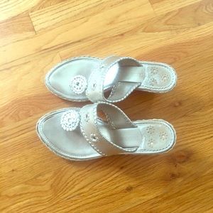 Gold Jack Rogers wedges