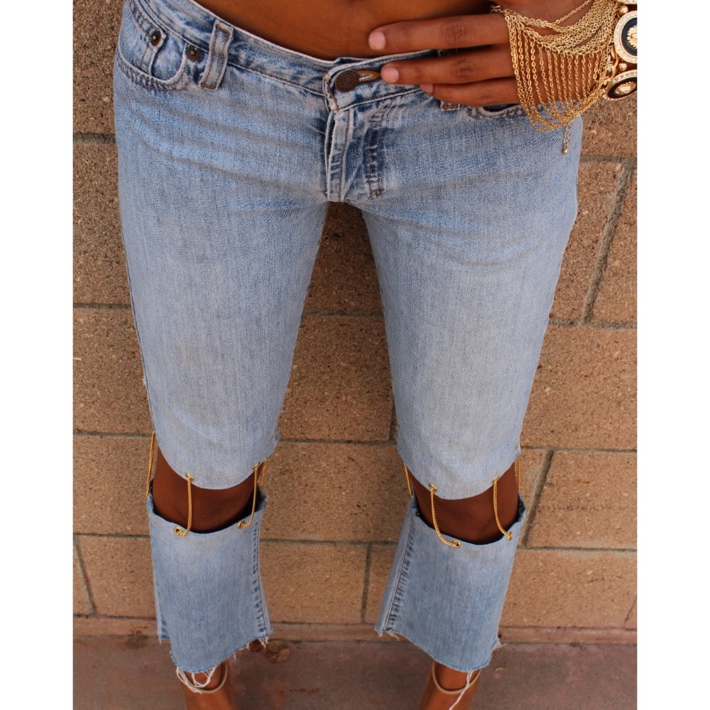 Custom Chain Denim Jeans - Picture 2 of 3