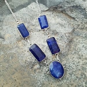 Sterling silver Blue saphire Necklace