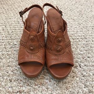 Frye Woven Leather Platform Heel