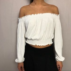Divided h&m off the shoulder long sleeve Crop Top