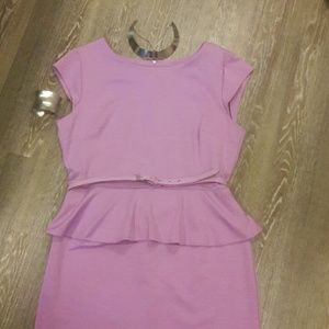 Lavender Peplum Dress w/belt