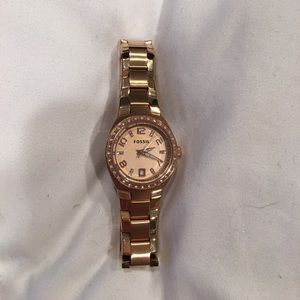 Rose gold watch from Fossil.