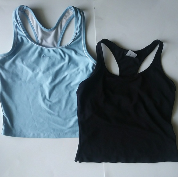 Nike Dri-Fit 2 Tank Tops Blue Black M - Picture 1 of 4