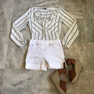 Black and white striped blouse size S