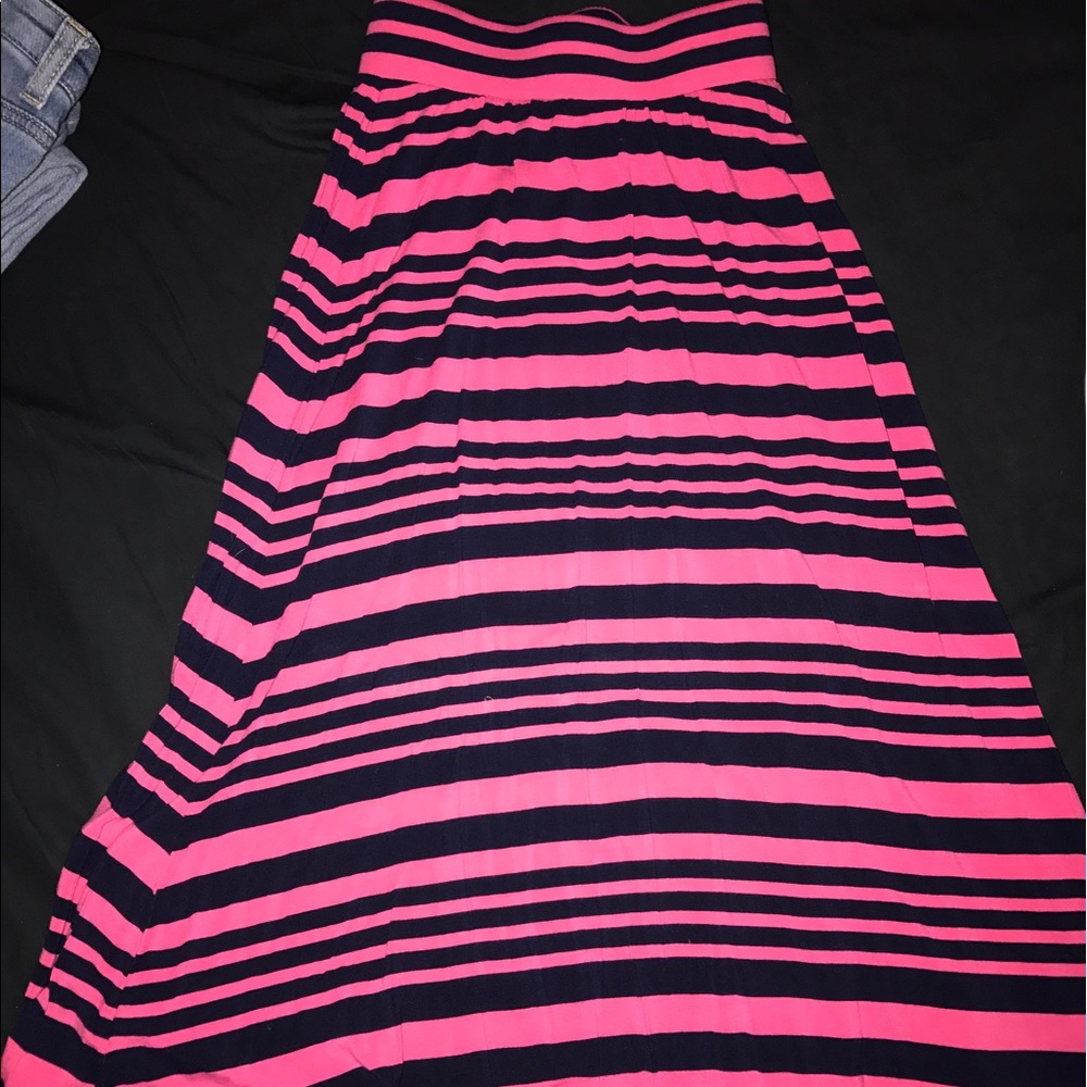 Blue and pink maxi skirt