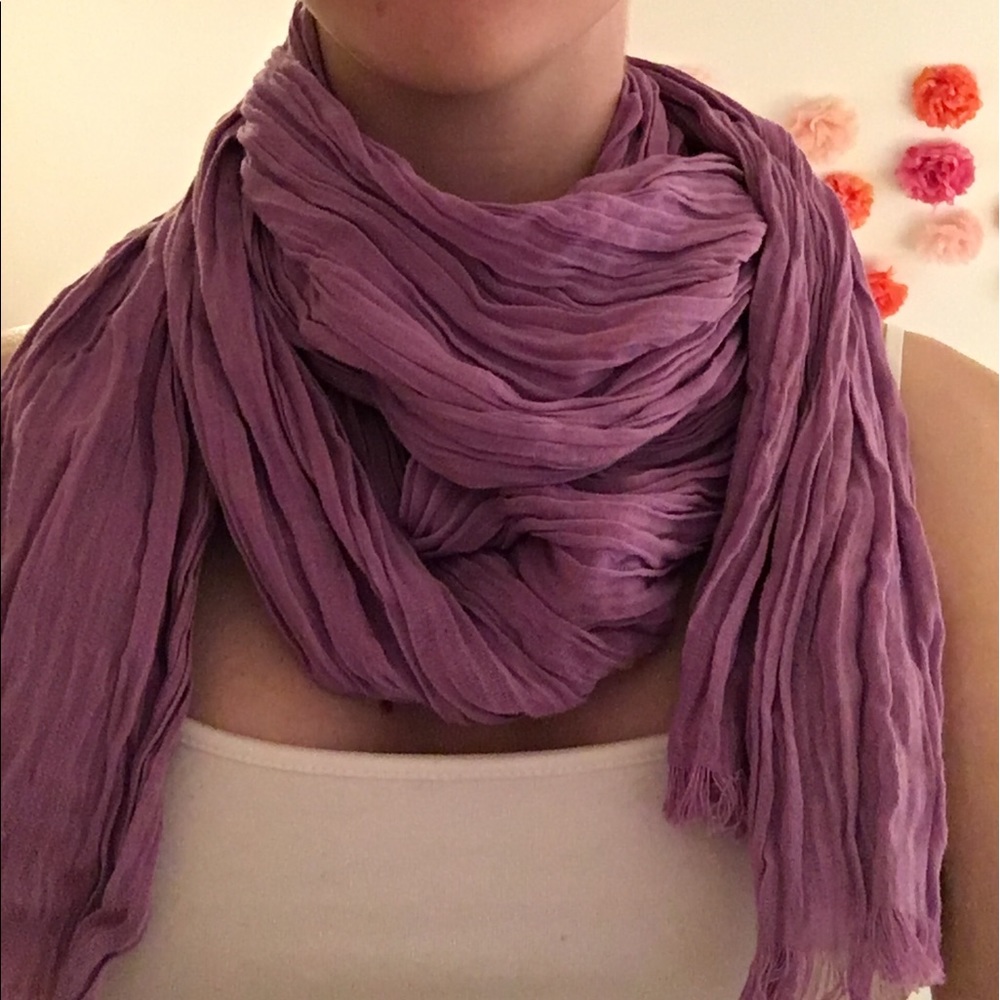 J. Crew Light Purple Cotton Fringe Scarf
