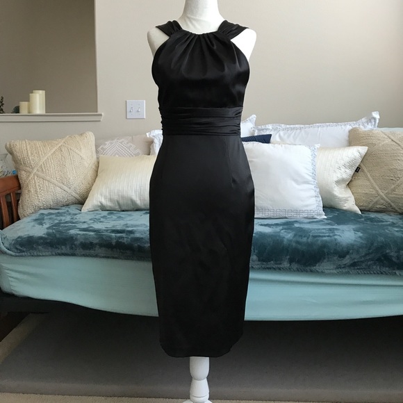 David Meister black satin dress - Picture 2 of 6