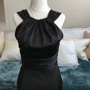 David Meister black satin dress