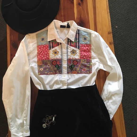 Gap brand quilted white button down - Picture 3 of 4