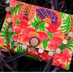 Bohemian clutch, boho envelope.
