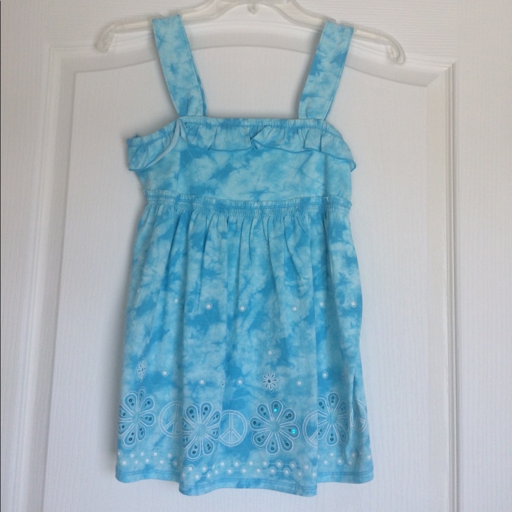 Blue Tie-Dye Peace Summer Top