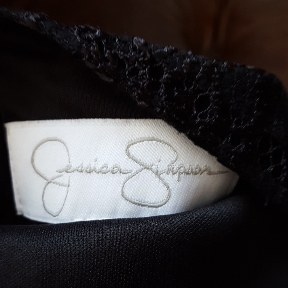 NWT JESSICA SIMPSON BLACK/IVORY LACE SHEATH DRESS - Picture 6 of 6