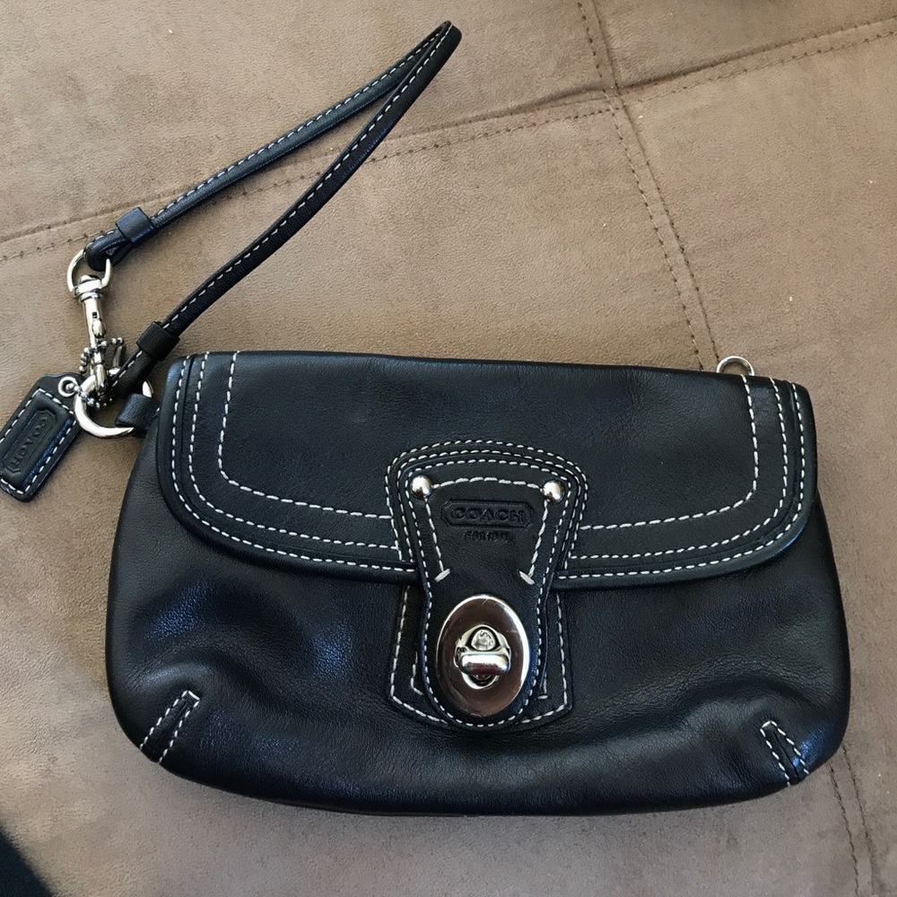 Small black coach wristlet