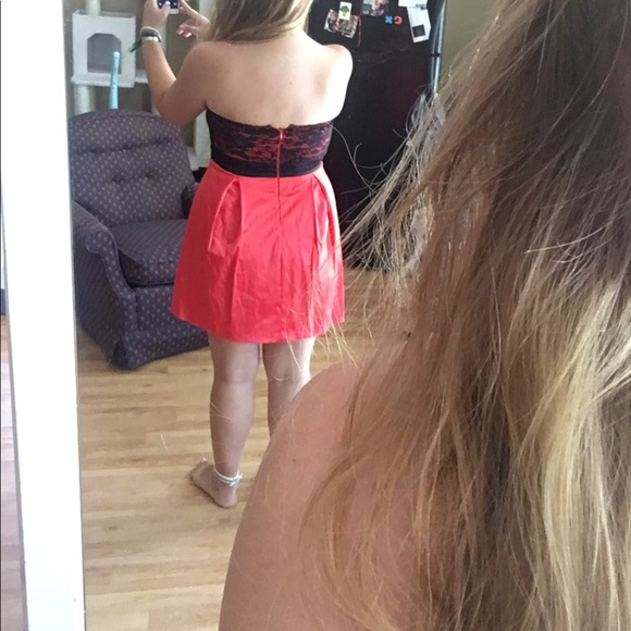 Forever 21 cocktail dress. A coral pink combo. - Picture 5 of 5