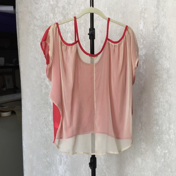 Verty cold shoulder semi-sheer, Summer top - Picture 2 of 3