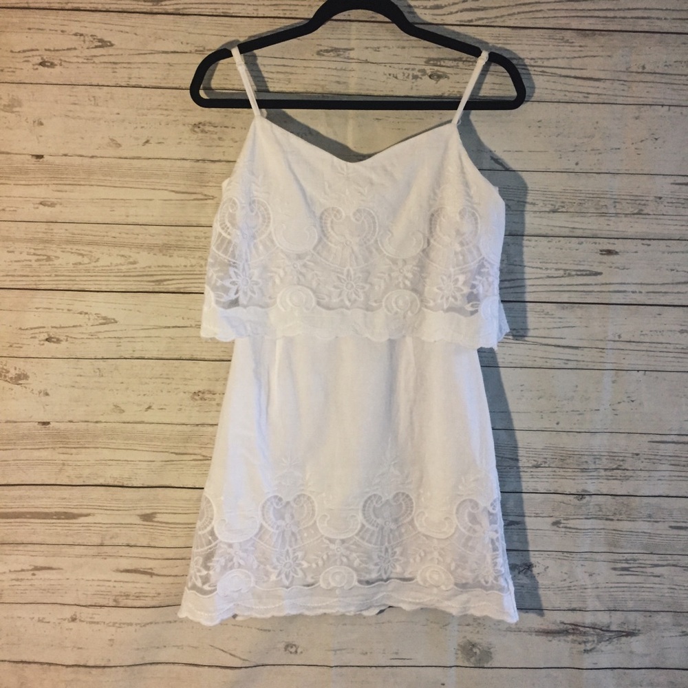 White Dress with Laced Design