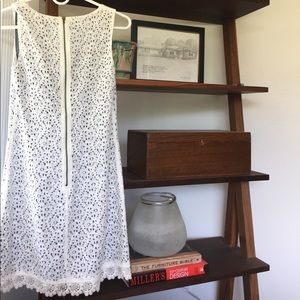 Exposed Zipper White Lace Dress